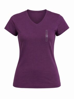 GAP Women's Short Sleeve V-Neck Tee in Plum